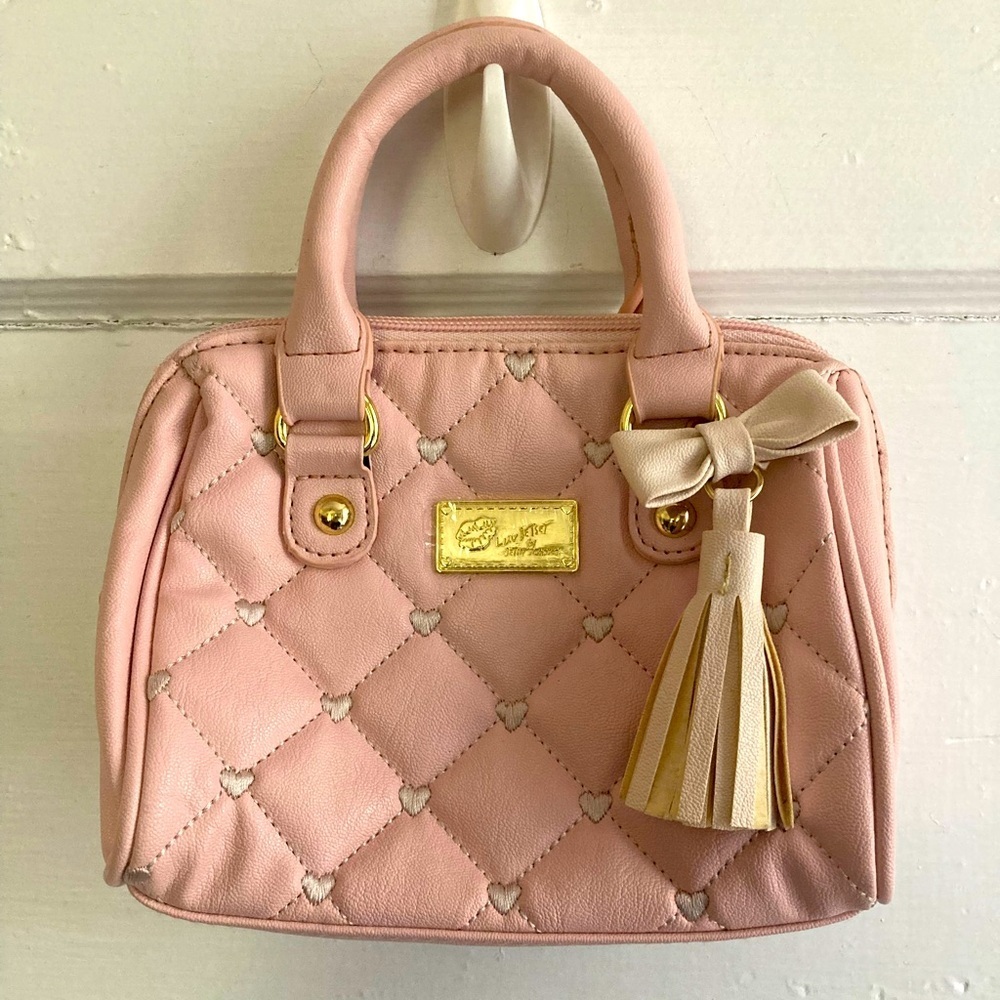 NWOT Betsey Johnson Pink Mini Bag with Gold Accents